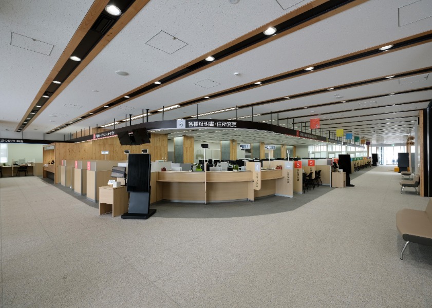 網走市新庁舎建設 窓口ロビー