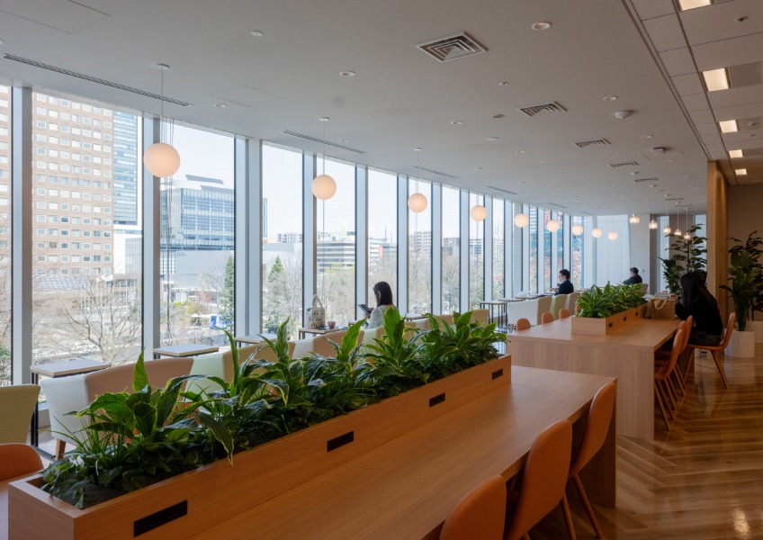 ほくほく札幌ビル　北海道銀行オフィス内装　食堂ラウンジ