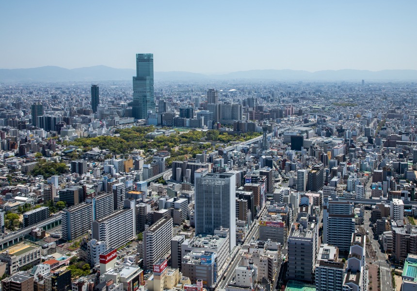 写真：NTT西日本日本橋ビル（鳥瞰遠景）