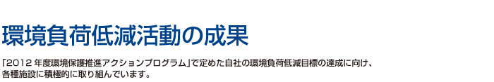 環境負荷低減活動の成果