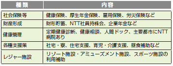 主な福利厚生の内容