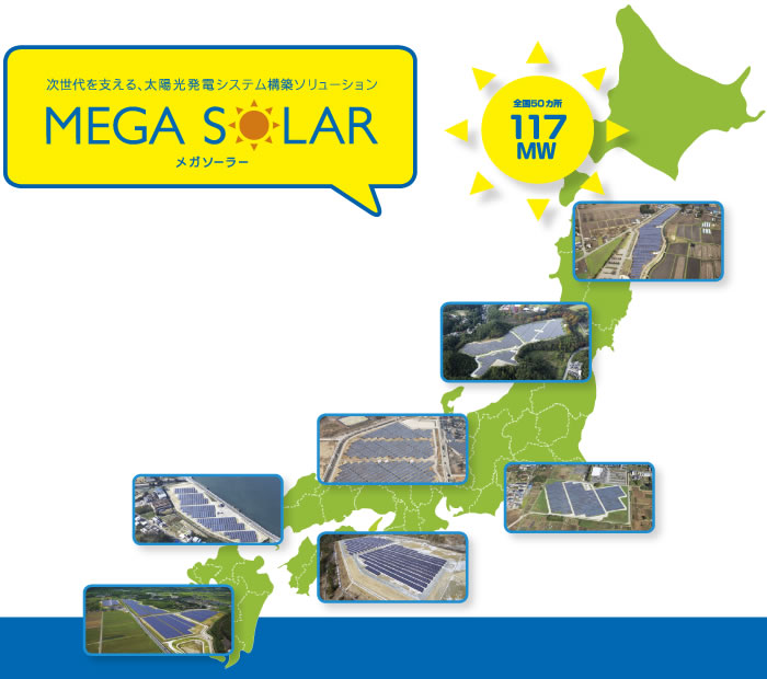 NTTファシリティーズの太陽光発電事業　全国に展開するメガソーラー発電所