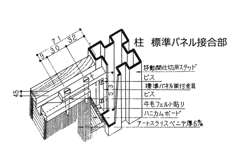 間仕切り壁ディテール