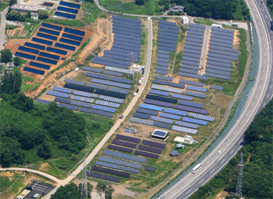 山梨県北杜市 大規模太陽光発電所