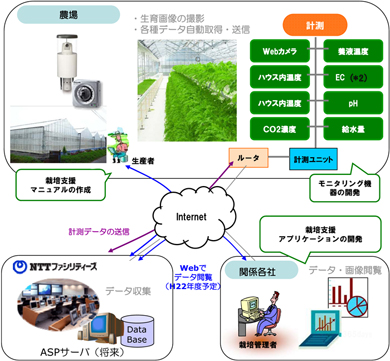 ハウス栽培向けモニタリングシステムのイメージ