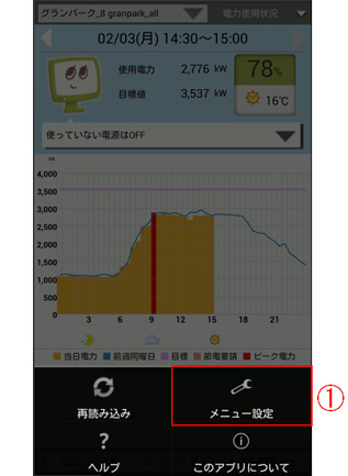 設定方法画面