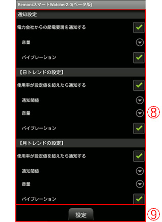 設定方法画面